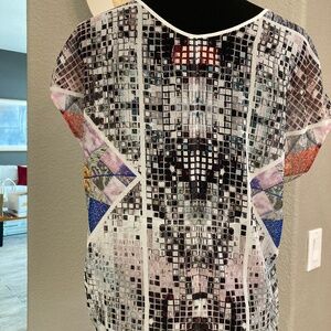 Clover Canyon Multicolor Print Chiffon Shirt Size Medium